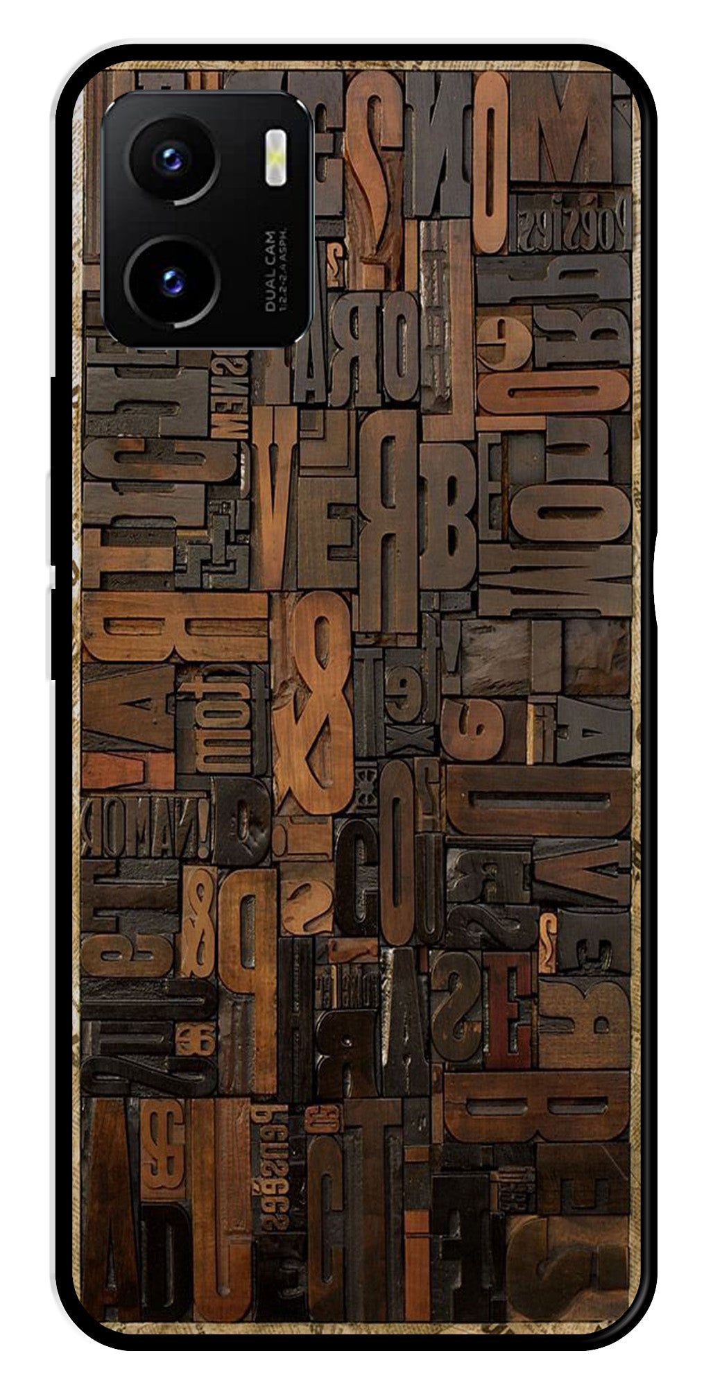 Alphabets Metal Mobile Case for Vivo Y15s   (Design No -32)