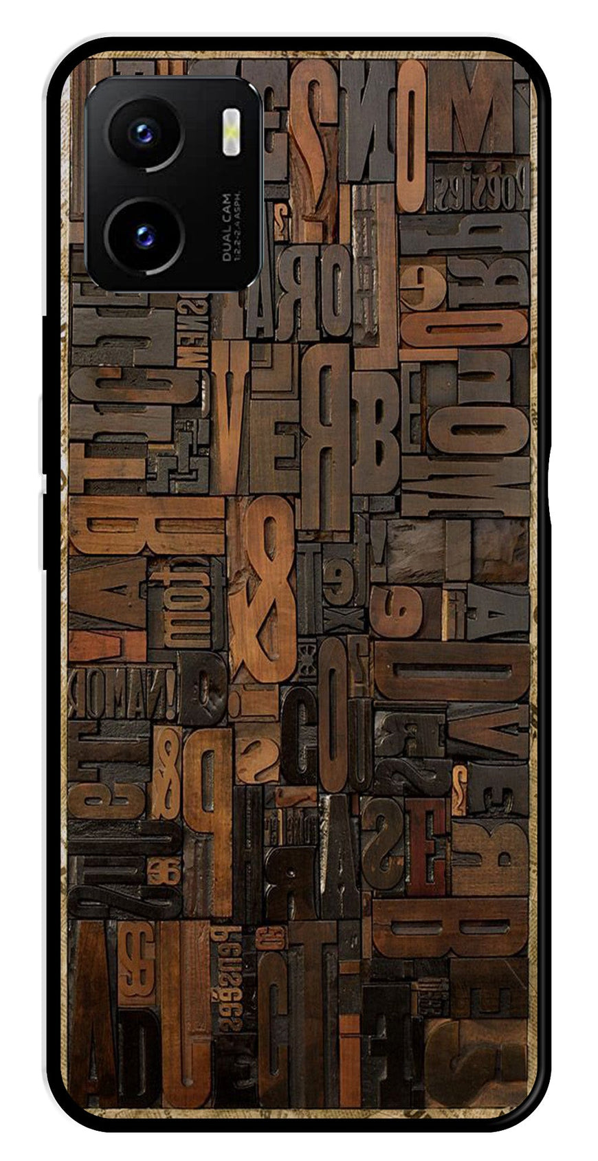 Alphabets Metal Mobile Case for Vivo Y15s   (Design No -32)