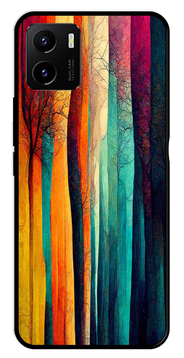 Modern Art Colorful Metal Mobile Case for Vivo Y15s   (Design No -47)