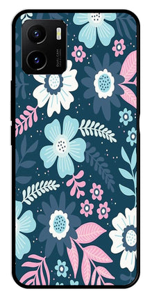 Flower Leaves Design Metal Mobile Case for Vivo Y15s