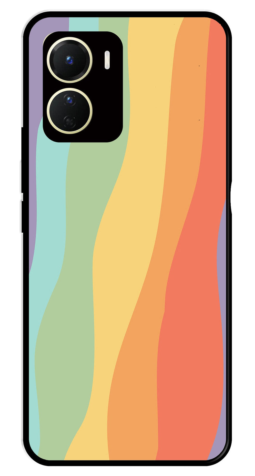 Muted Rainbow Metal Mobile Case for Vivo Y56   (Design No -02)