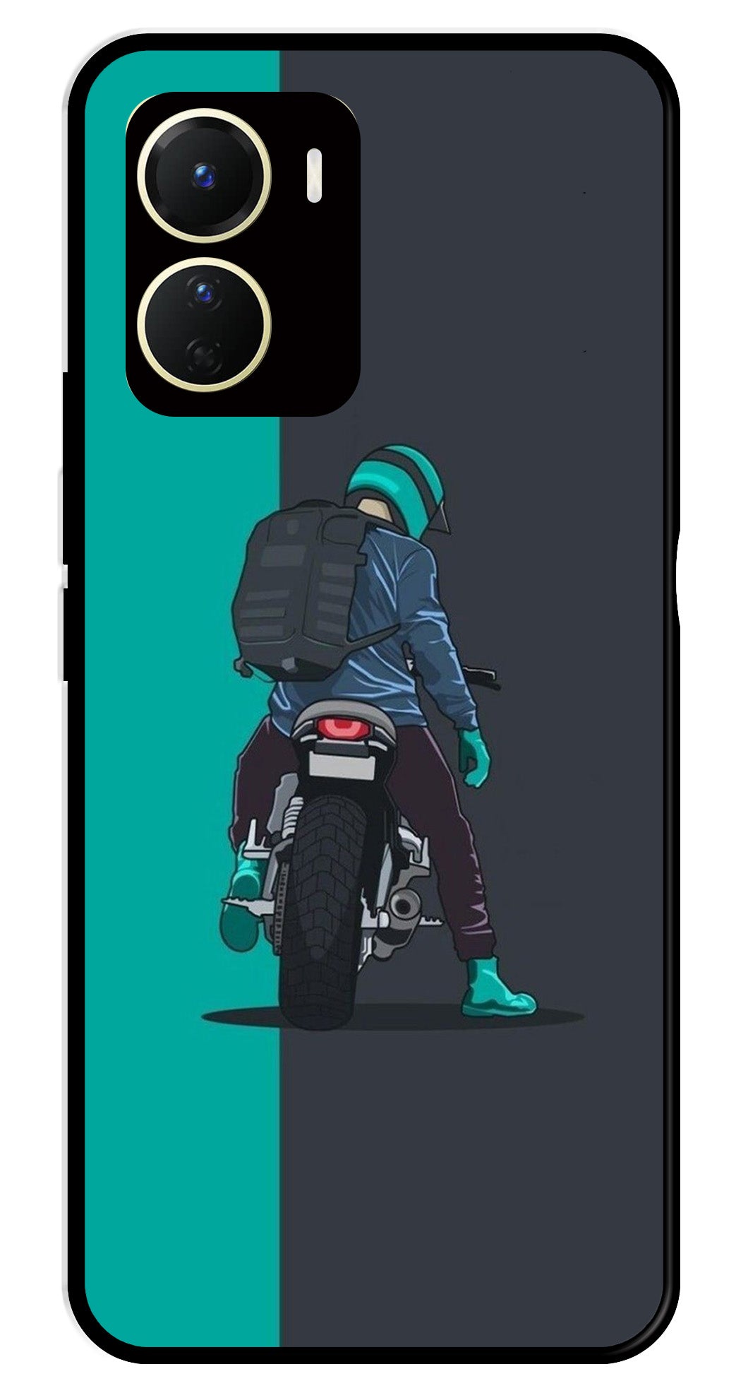 Bike Lover Metal Mobile Case for Vivo Y16   (Design No -05)
