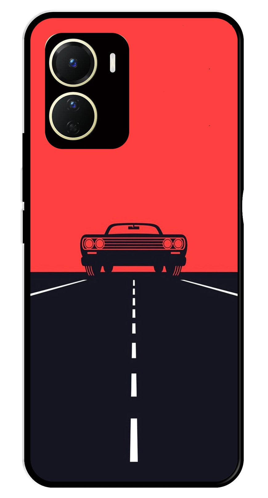 Car Lover Metal Mobile Case for Vivo Y16   (Design No -21)
