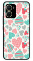 Hearts Pattern Metal Mobile Case for Vivo Y16   (Design No -22)