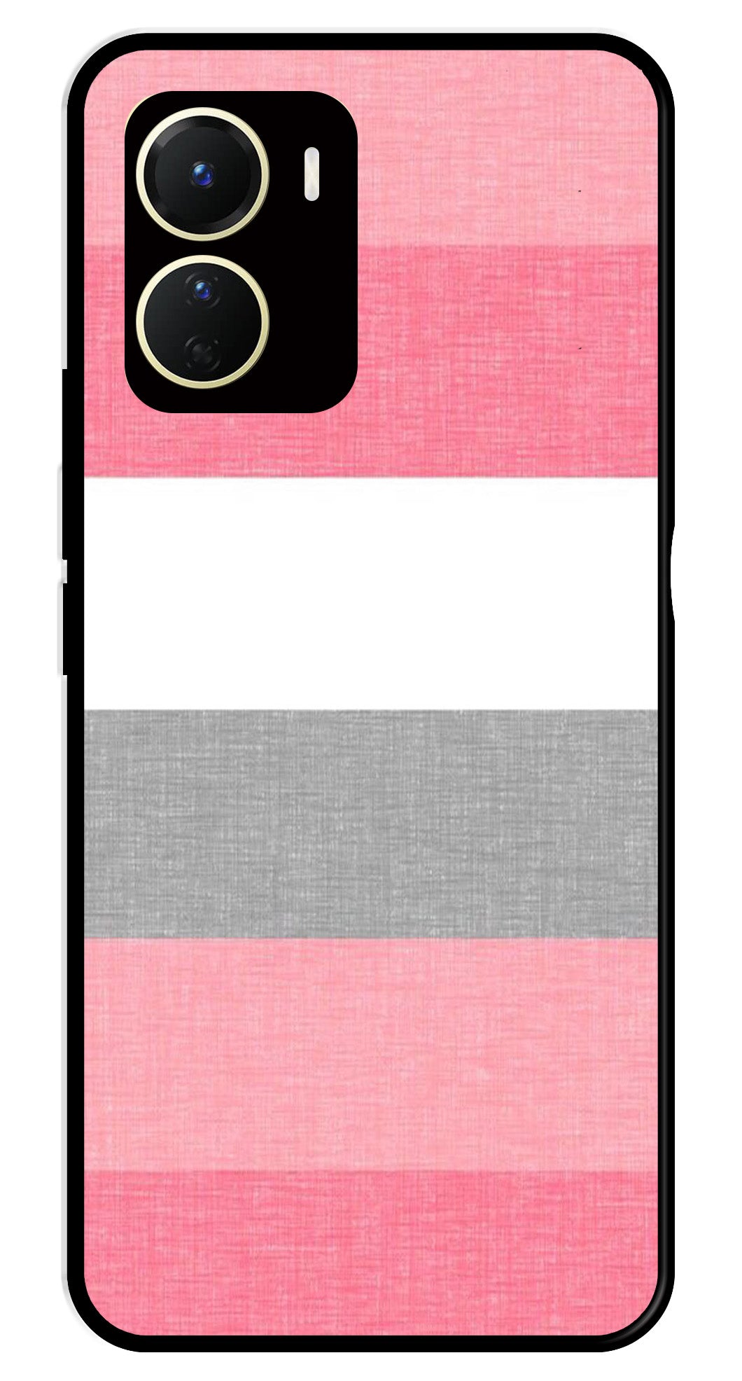 Pink Pattern Metal Mobile Case for Vivo Y16   (Design No -23)