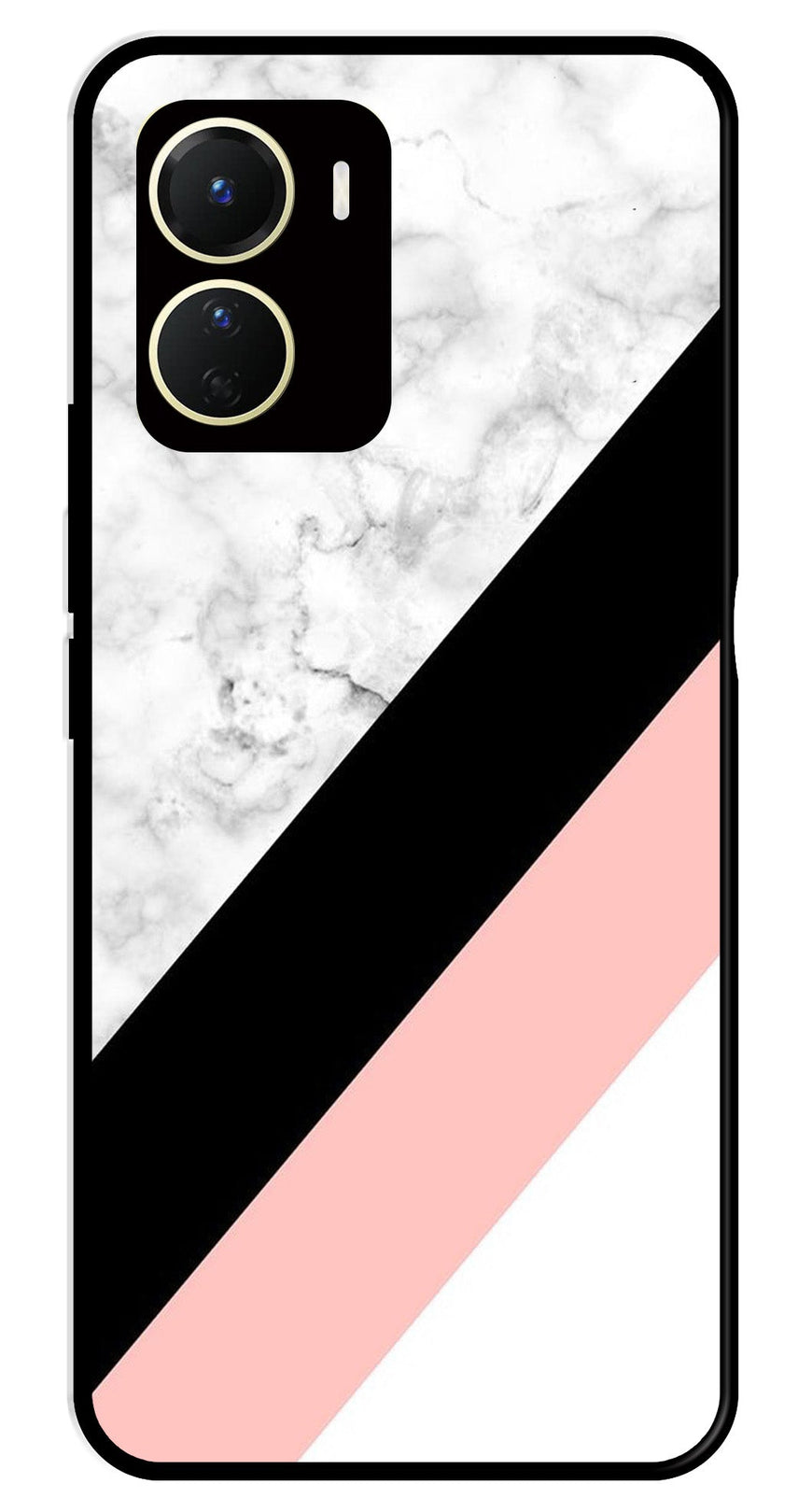 Marble Design Metal Mobile Case for Vivo Y56   (Design No -24)