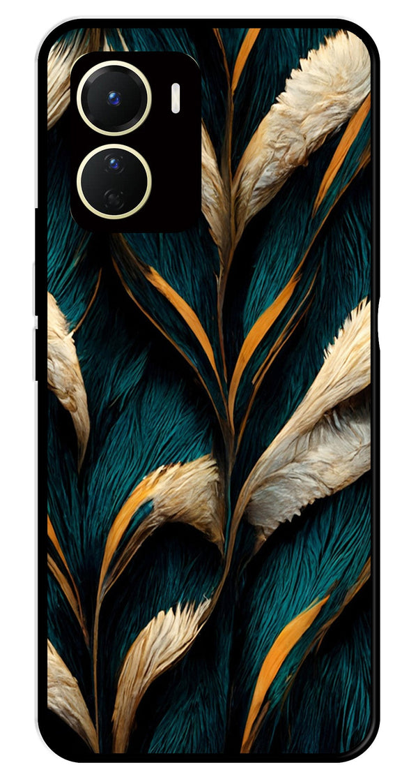 Feathers Metal Mobile Case for Vivo Y16   (Design No -30)