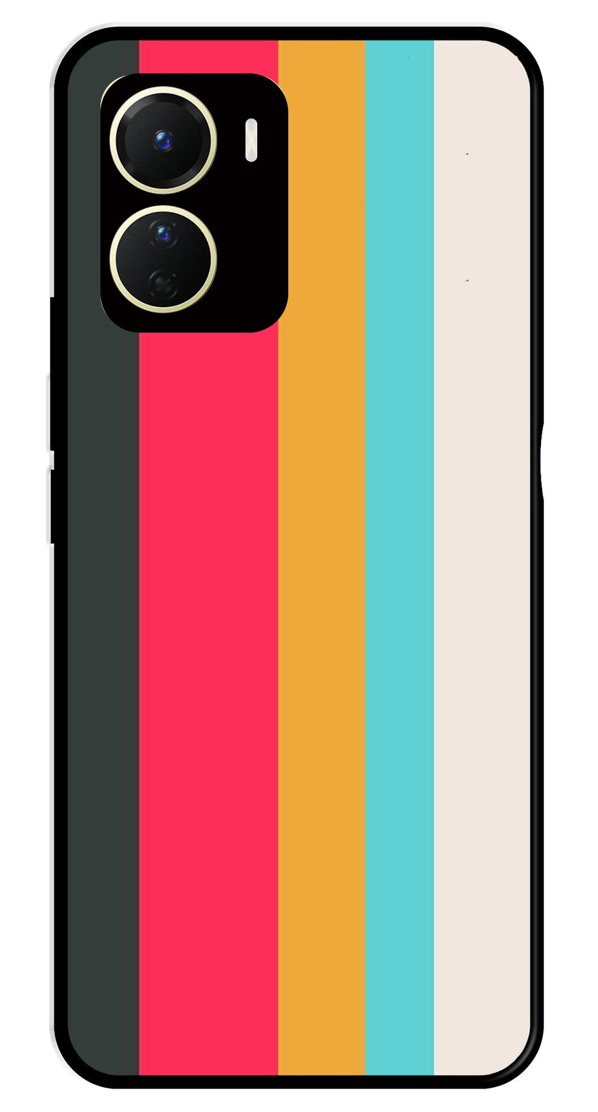 Muted Rainbow Metal Mobile Case for Vivo Y56   (Design No -31)