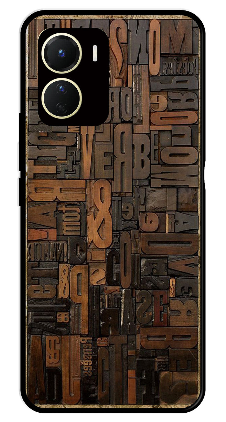 Alphabets Metal Mobile Case for Vivo Y56   (Design No -32)