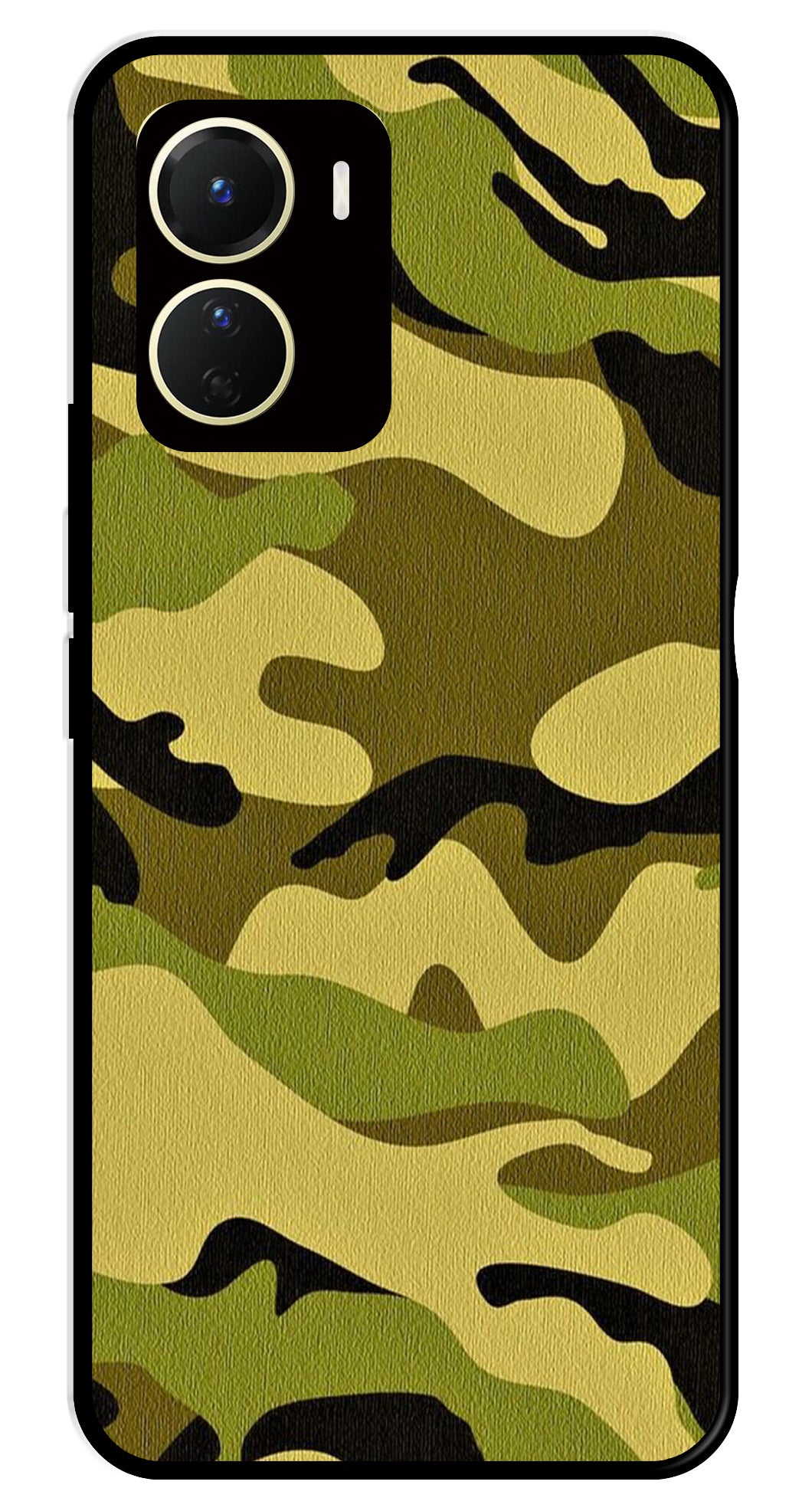 Army Pattern Metal Mobile Case for Vivo Y16   (Design No -35)