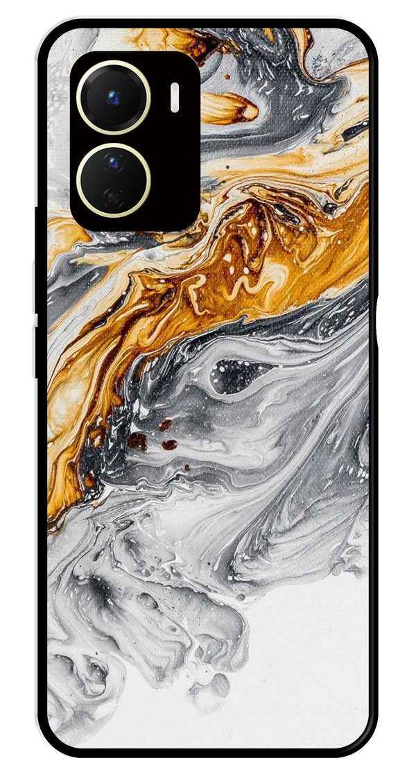 Marble Pattern Metal Mobile Case for Vivo Y16   (Design No -36)