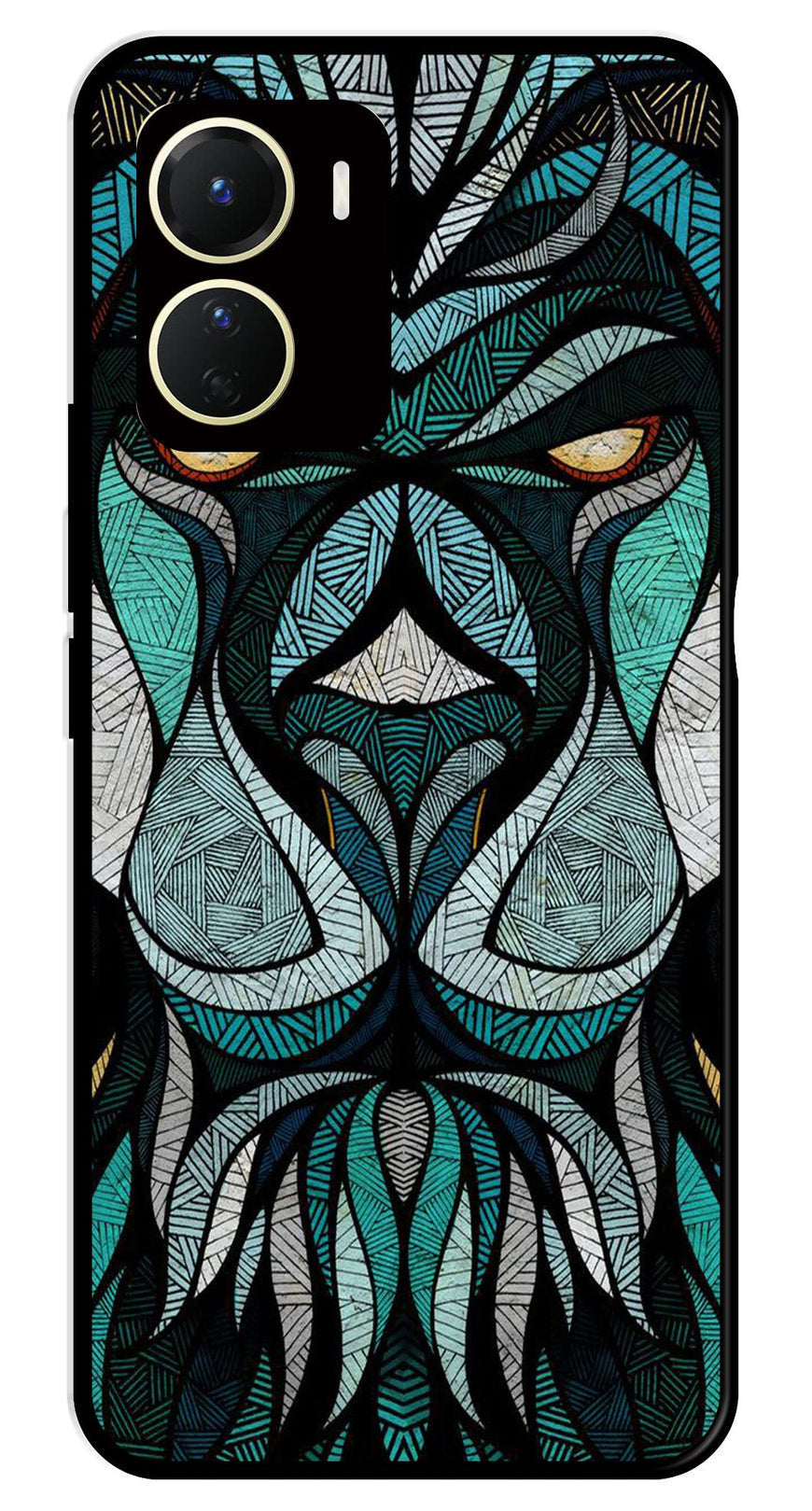 Lion Pattern Metal Mobile Case for Vivo Y56   (Design No -40)