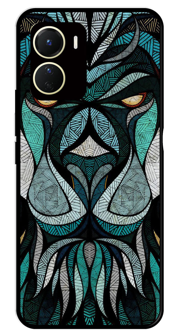 Lion Pattern Metal Mobile Case for Vivo Y16   (Design No -40)