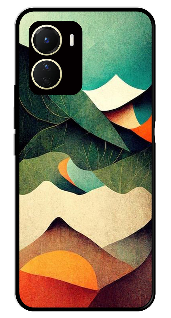 MultiColor Pattern Metal Mobile Case for Vivo Y16   (Design No -43)
