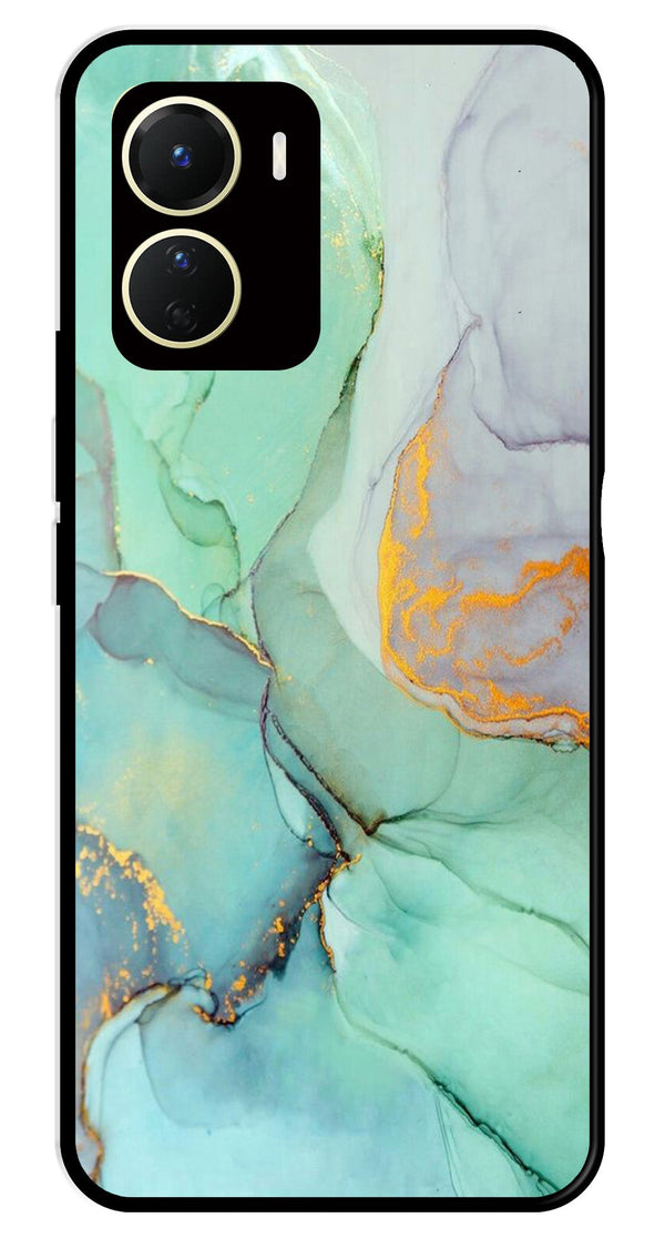 Marble Design Metal Mobile Case for Vivo Y16   (Design No -46)