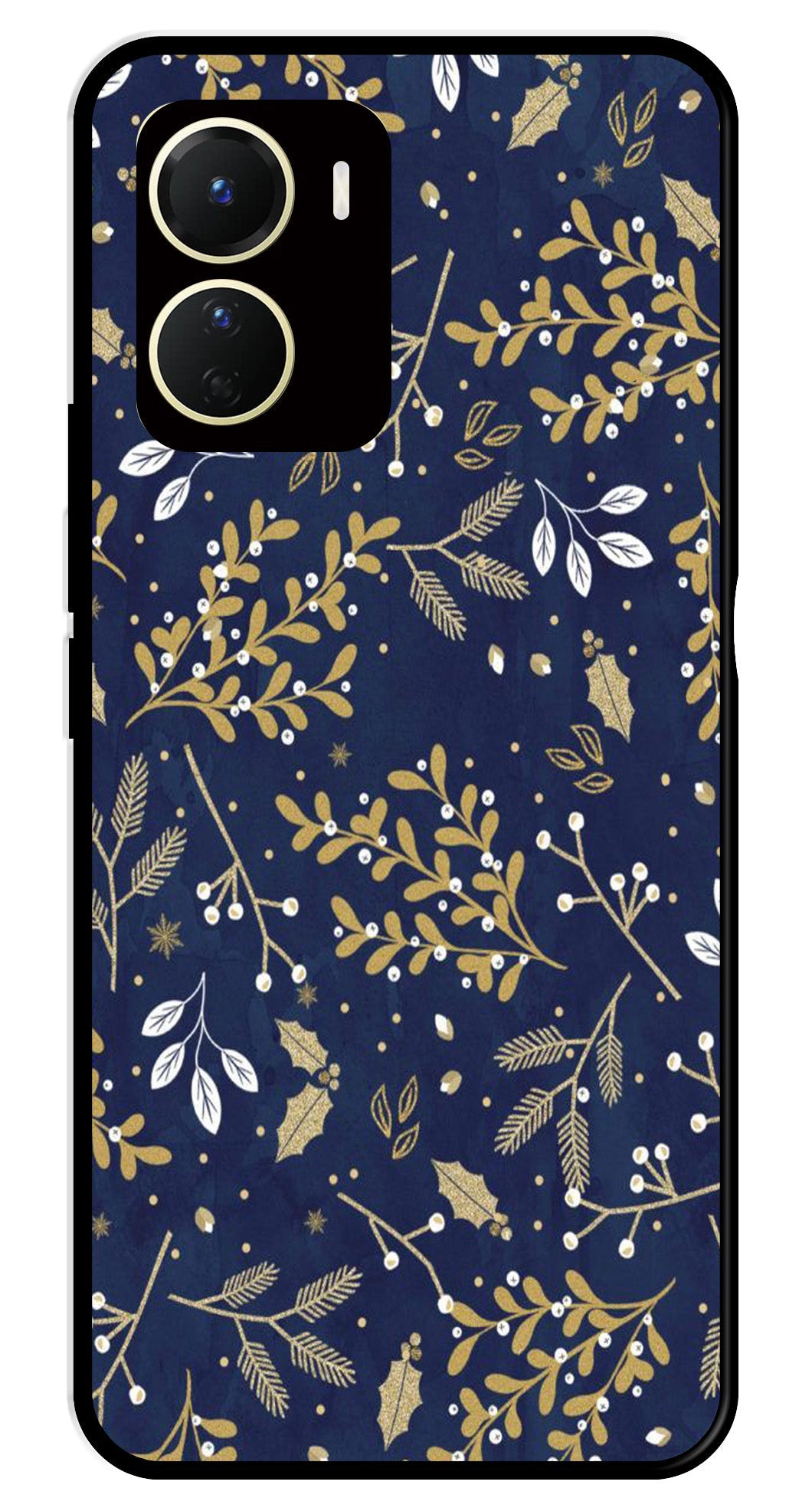 Floral Pattern  Metal Mobile Case for Vivo Y56   (Design No -52)