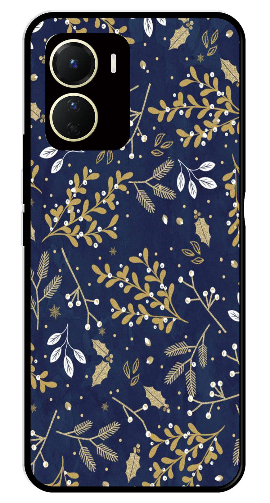 Floral Pattern  Metal Mobile Case for Vivo Y56   (Design No -52)