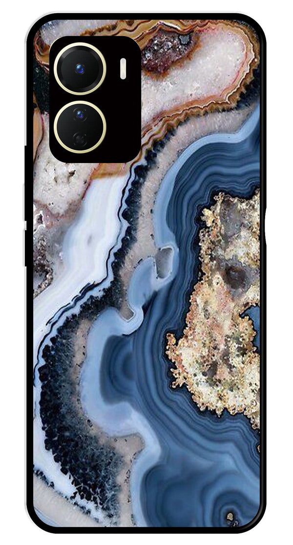 Marble Design Metal Mobile Case for Vivo Y16   (Design No -53)