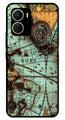 Map Design Metal Mobile Case for Vivo Y56   (Design No -54)