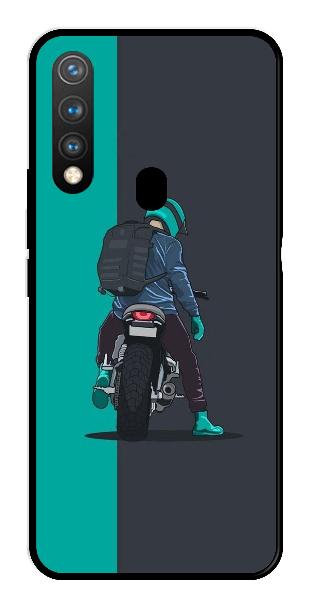 Bike Lover Metal Mobile Case for Vivo Y19   (Design No -05)