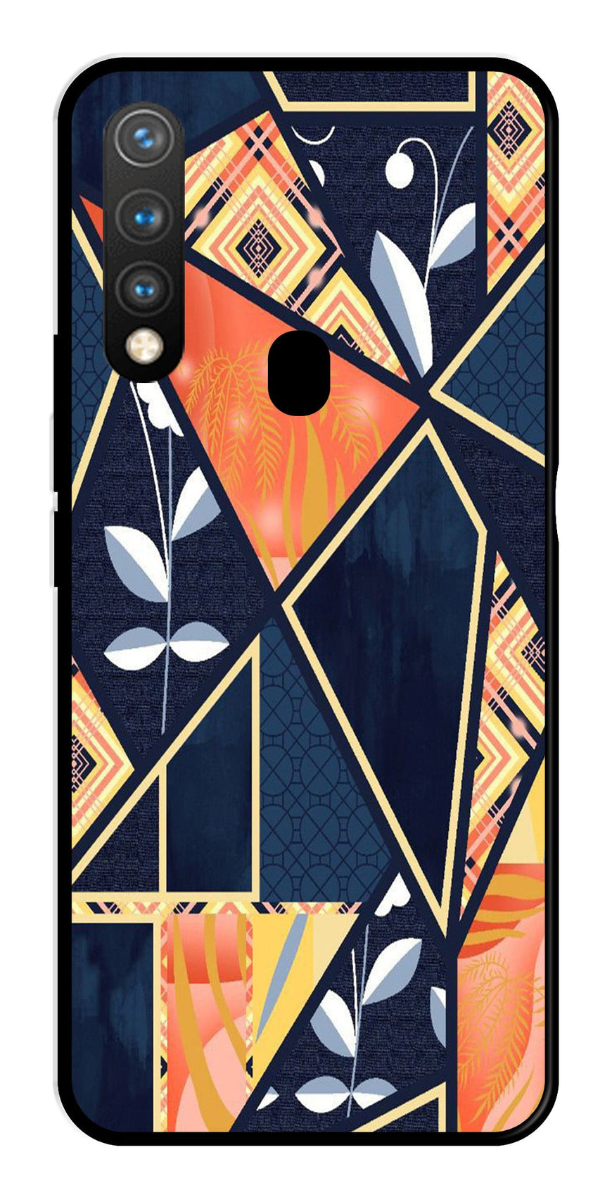 Marble Design Metal Mobile Case for Vivo Y19   (Design No -07)