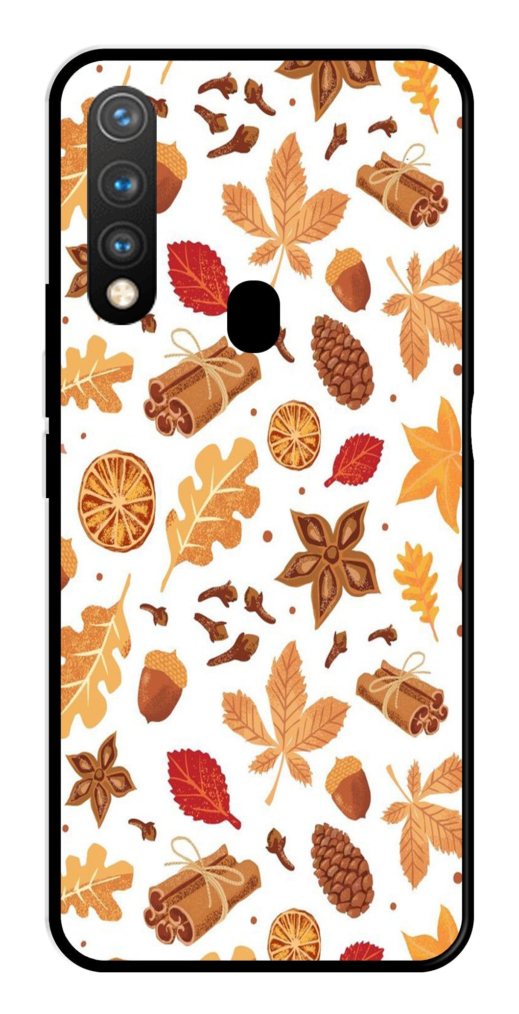 Autumn Leaf Metal Mobile Case for Vivo Y19   (Design No -19)