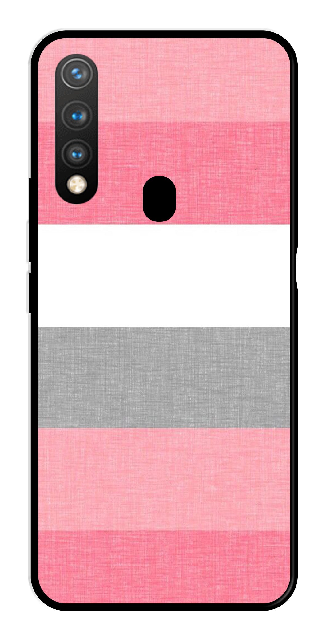 Pink Pattern Metal Mobile Case for Vivo Y19   (Design No -23)