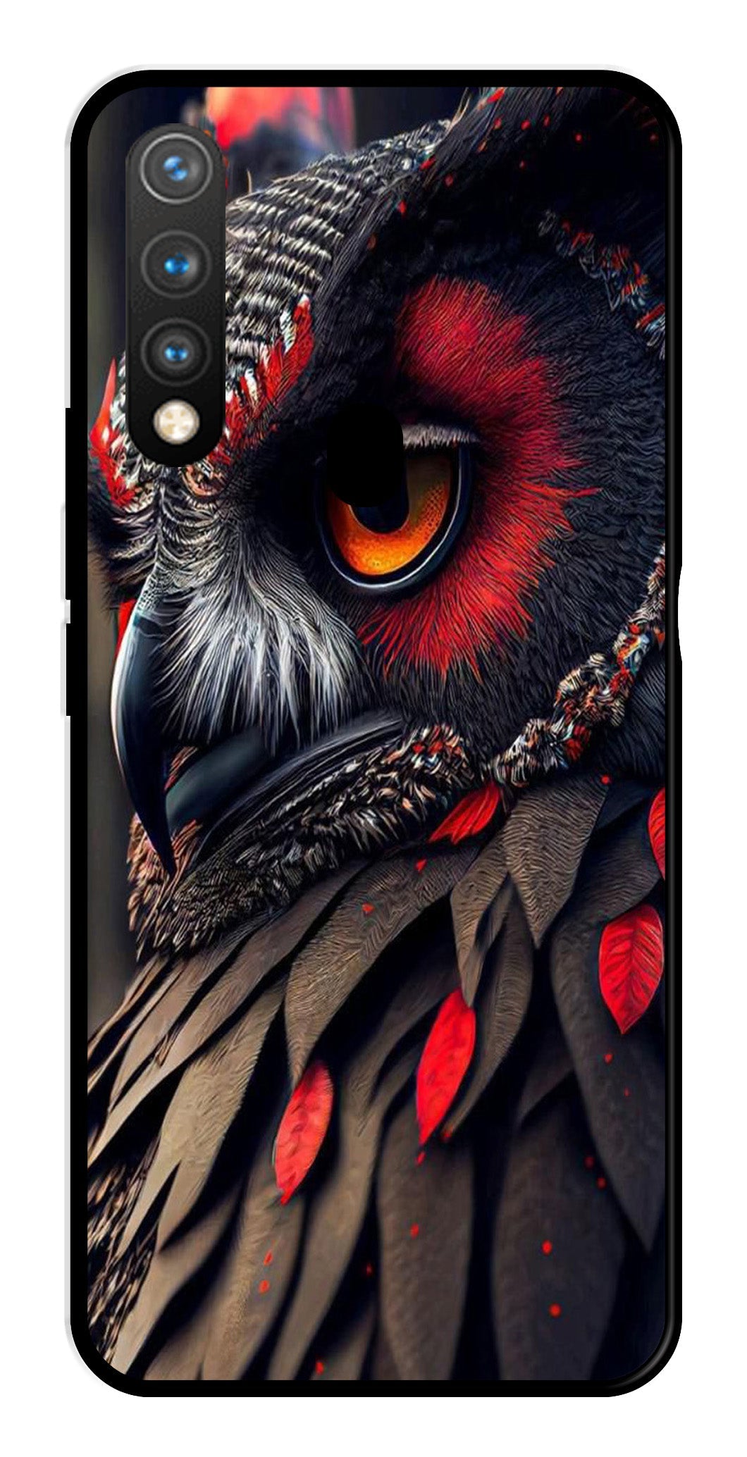Owl Design Metal Mobile Case for Vivo Y19   (Design No -26)