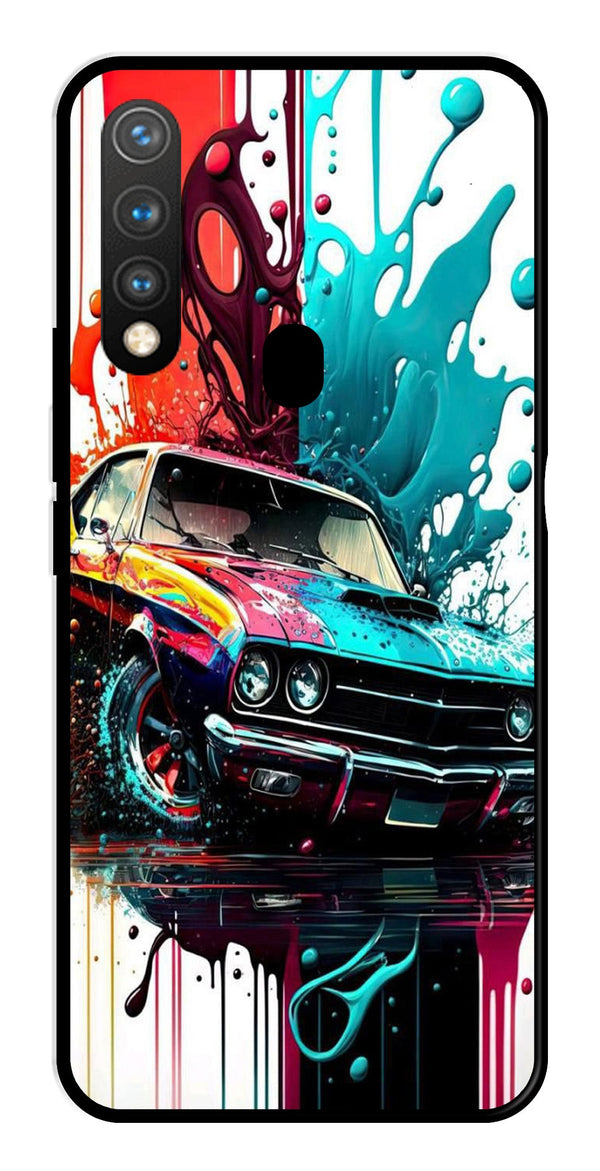 Vintage Car Metal Mobile Case for Vivo Y19   (Design No -29)