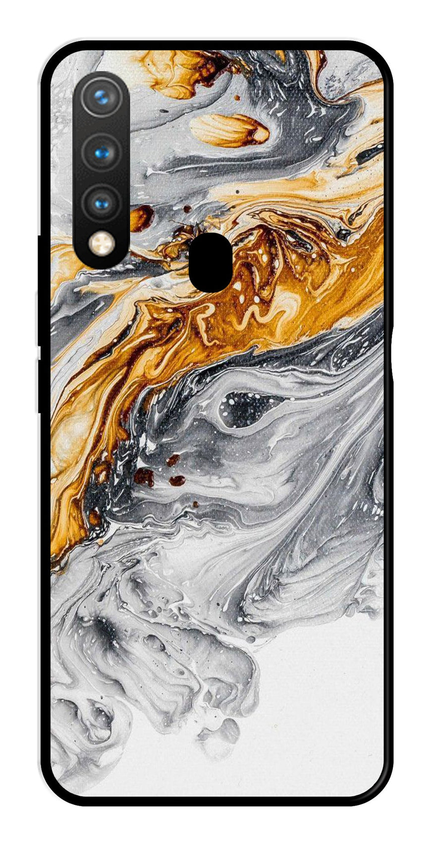 Marble Pattern Metal Mobile Case for Vivo Y19   (Design No -36)