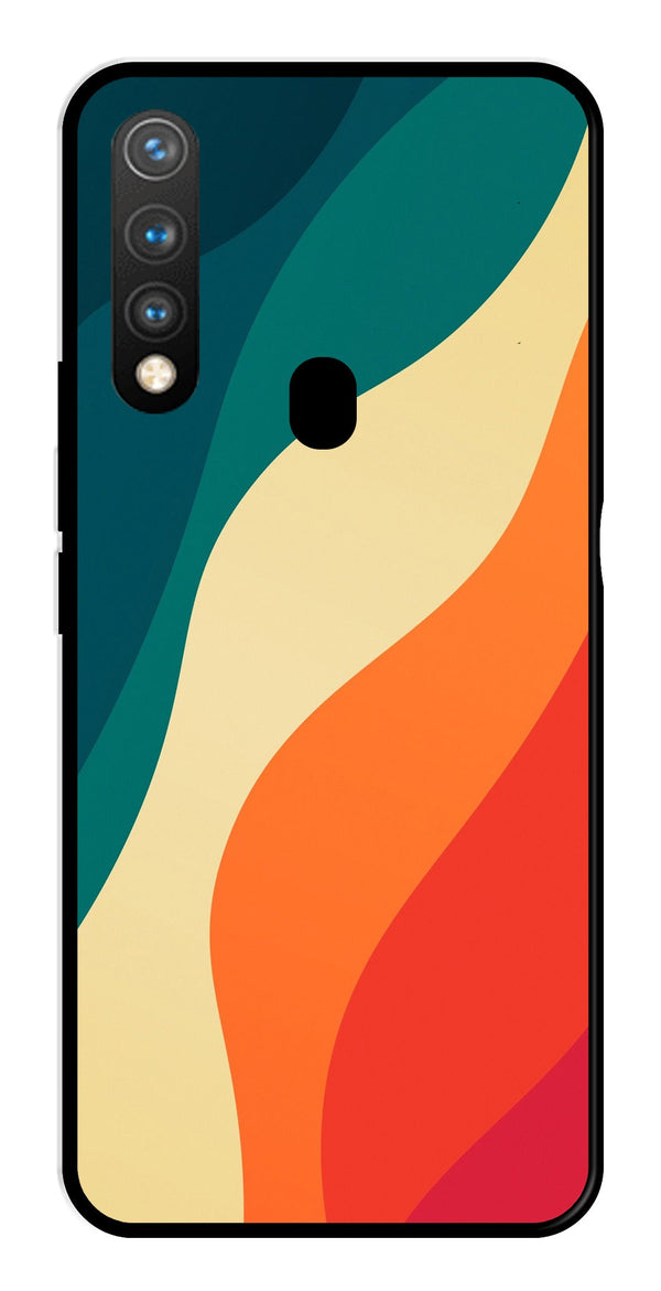 Muted Rainbow Metal Mobile Case for Vivo Y19   (Design No -39)