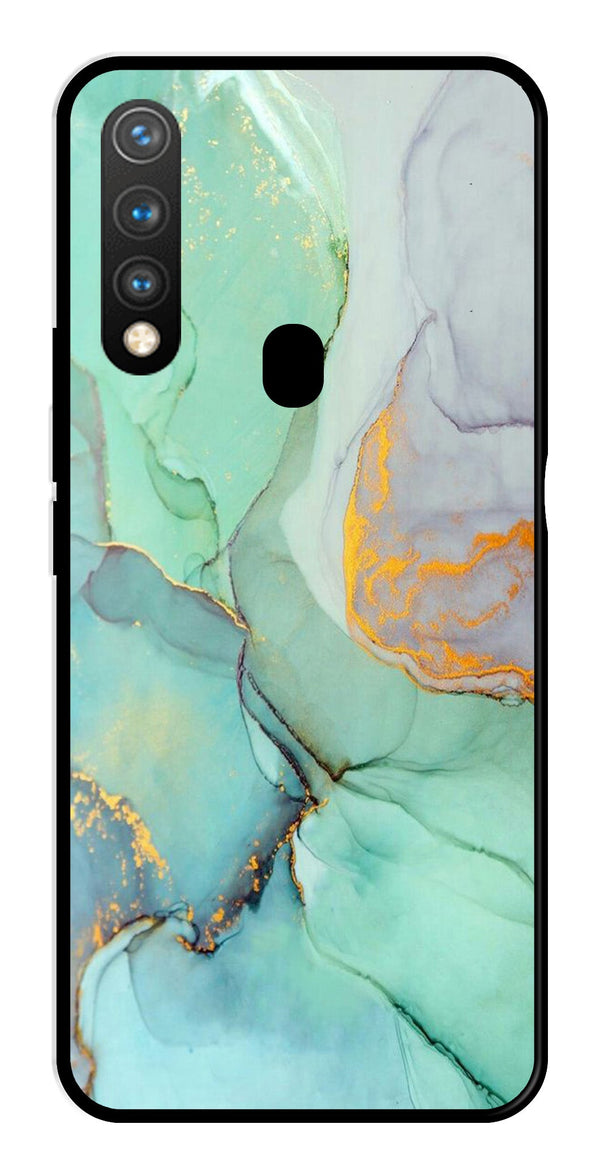 Marble Design Metal Mobile Case for Vivo Y19   (Design No -46)
