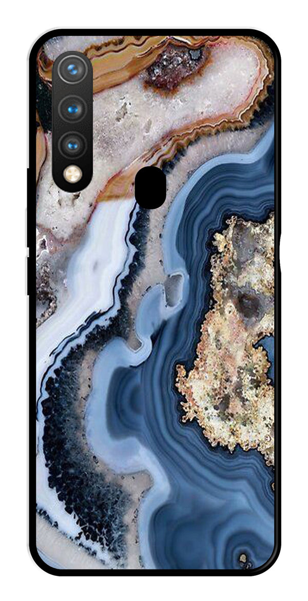 Marble Design Metal Mobile Case for Vivo Y19   (Design No -53)