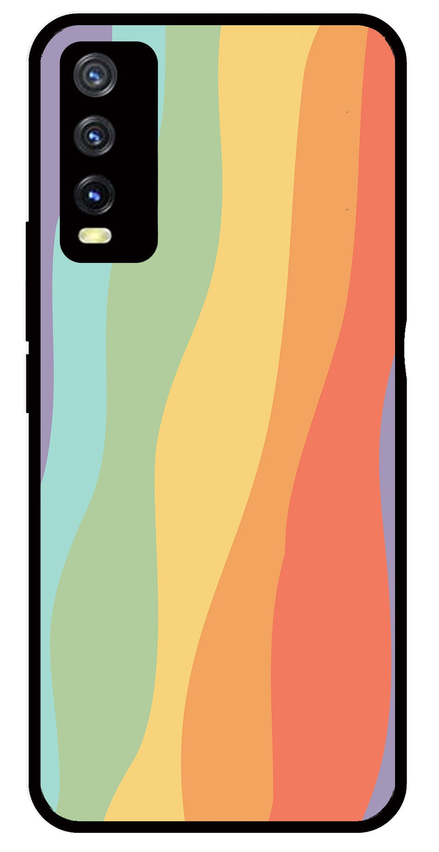 Muted Rainbow Metal Mobile Case for Vivo Y20   (Design No -02)