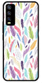 Colorful Feathers Metal Mobile Case for Vivo Y20   (Design No -06)