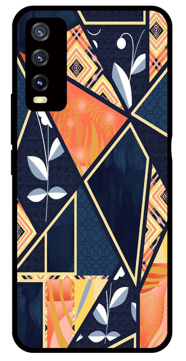 Marble Design Metal Mobile Case for Vivo Y20   (Design No -07)