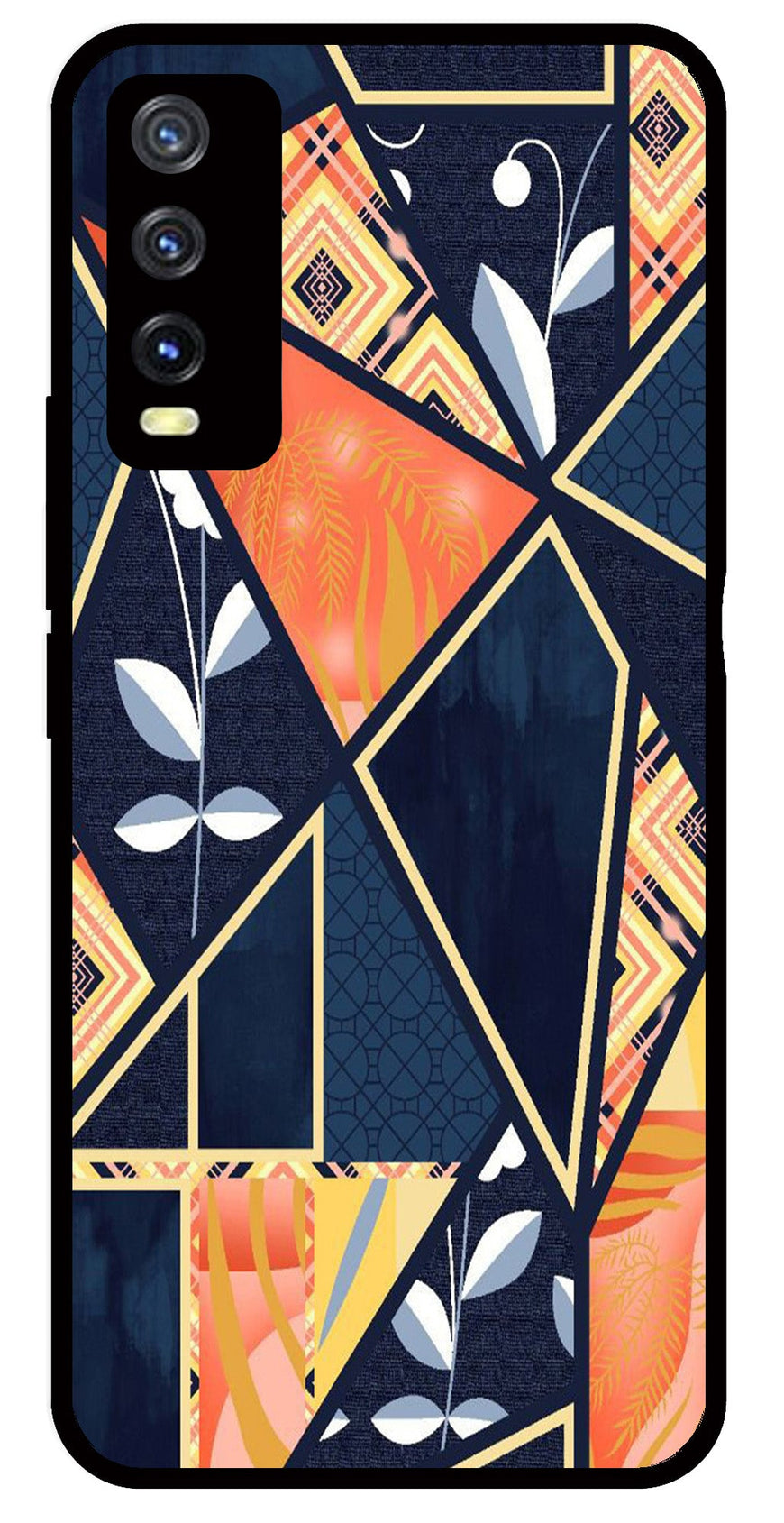 Marble Design Metal Mobile Case for Vivo Y20   (Design No -07)