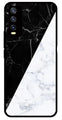 Black White Marble Design Metal Mobile Case for Vivo Y20   (Design No -09)
