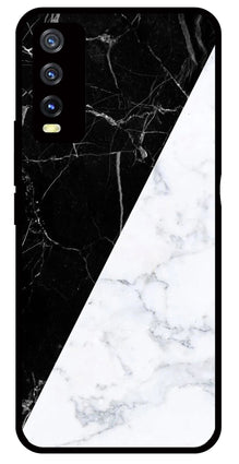 Black White Marble Design Metal Mobile Case for Vivo Y20
