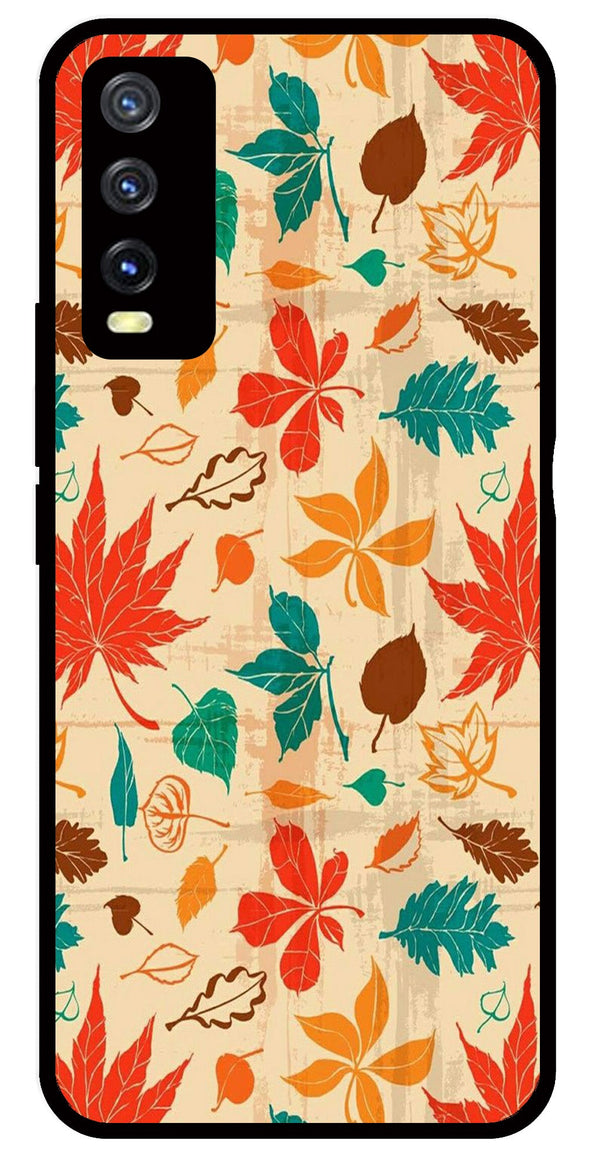 Leafs Design Metal Mobile Case for Vivo Y20   (Design No -14)