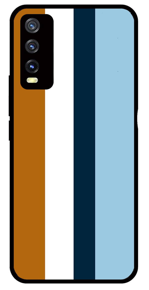 MultiColor Pattern Metal Mobile Case for Vivo Y20   (Design No -17)