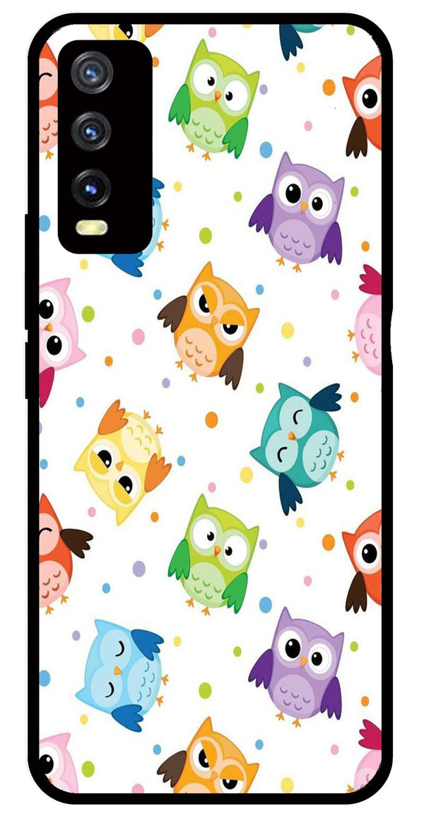 Owls Pattern Metal Mobile Case for Vivo Y20   (Design No -20)