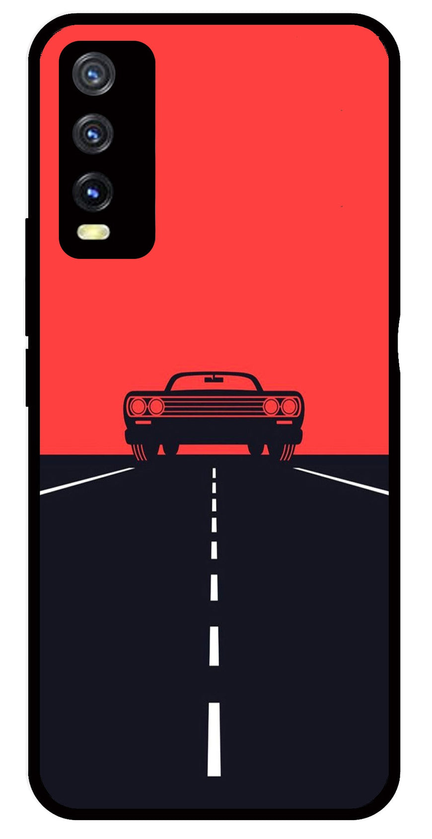 Car Lover Metal Mobile Case for Vivo Y20   (Design No -21)