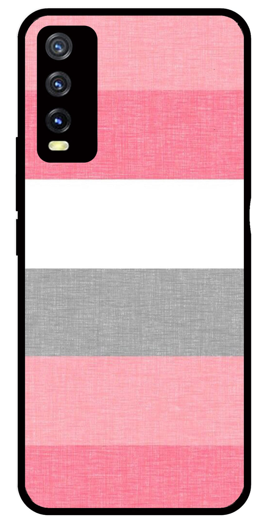Pink Pattern Metal Mobile Case for Vivo Y20   (Design No -23)