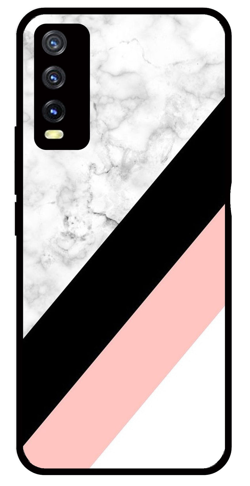 Marble Design Metal Mobile Case for Vivo Y20   (Design No -24)