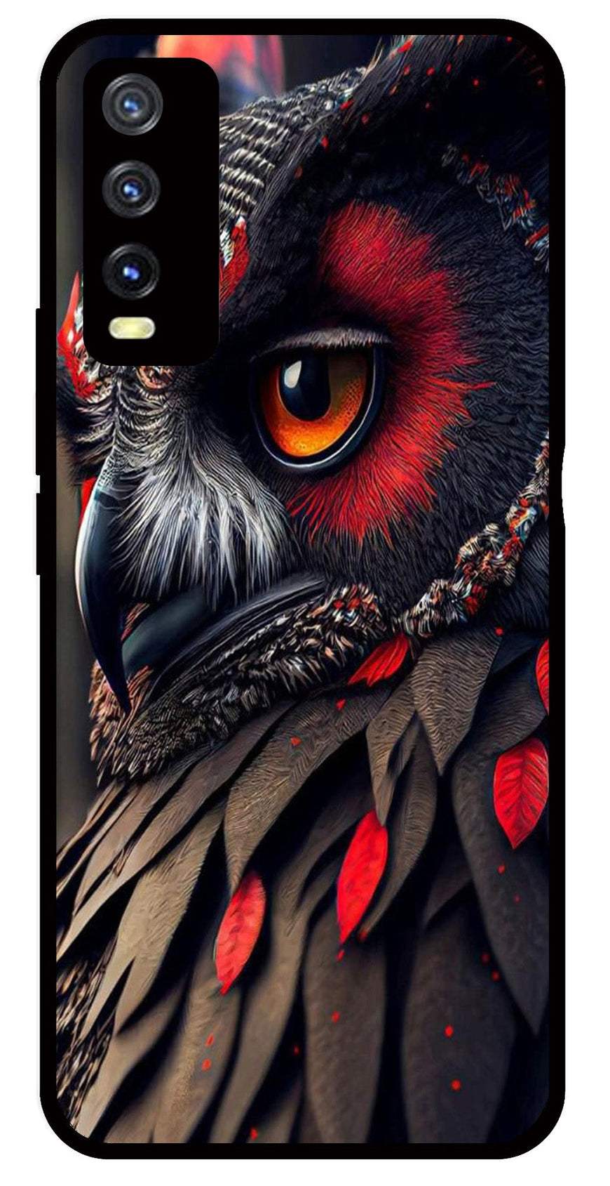 Owl Design Metal Mobile Case for Vivo Y20   (Design No -26)