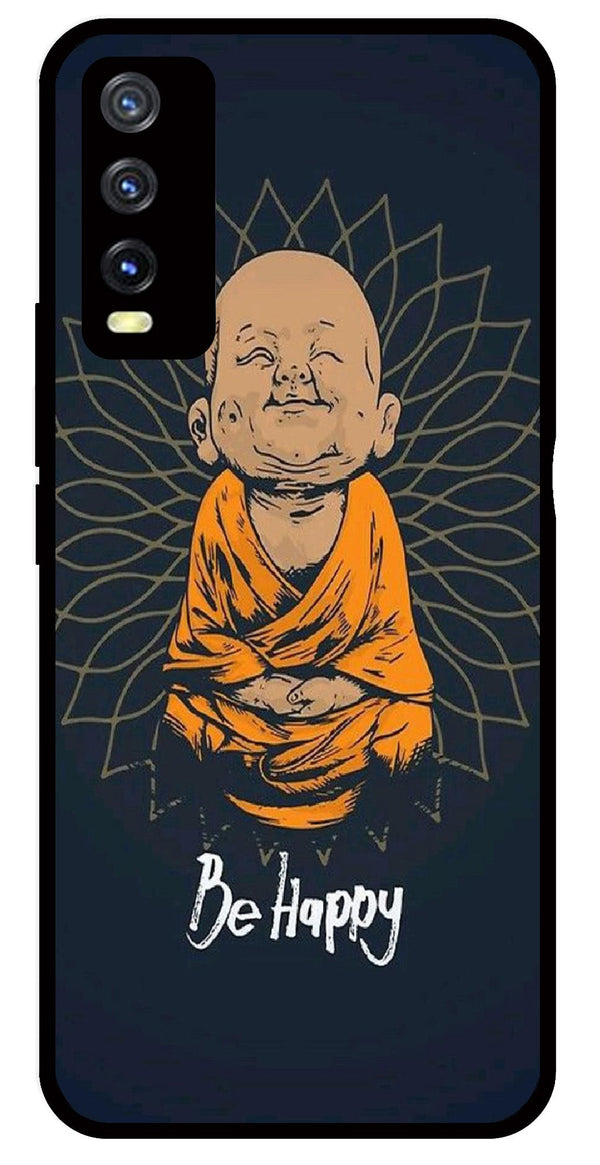Be Happy Metal Mobile Case for Vivo Y20   (Design No -27)