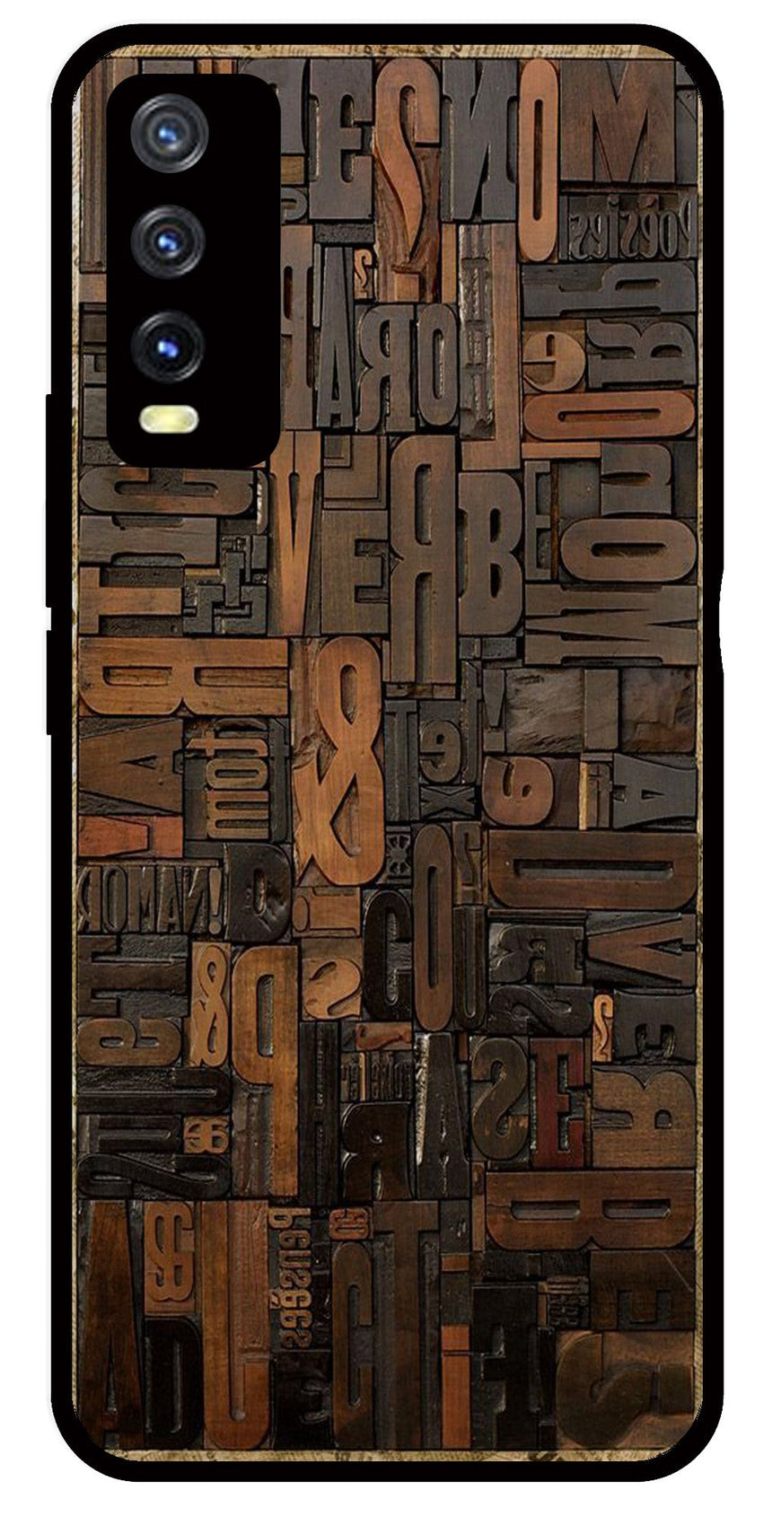 Alphabets Metal Mobile Case for Vivo Y20   (Design No -32)