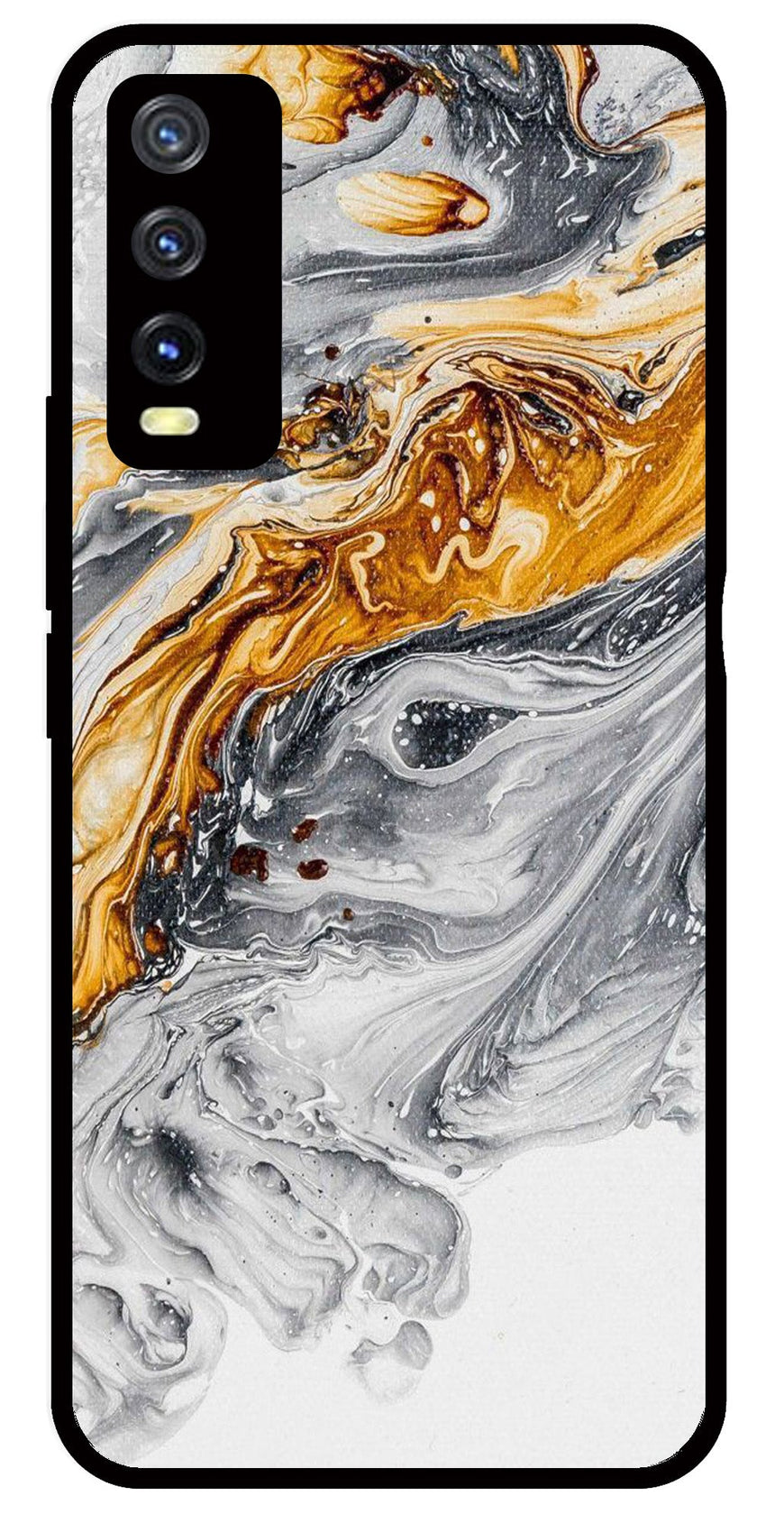 Marble Pattern Metal Mobile Case for Vivo Y20   (Design No -36)