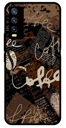 Coffee Pattern Metal Mobile Case for Vivo Y20